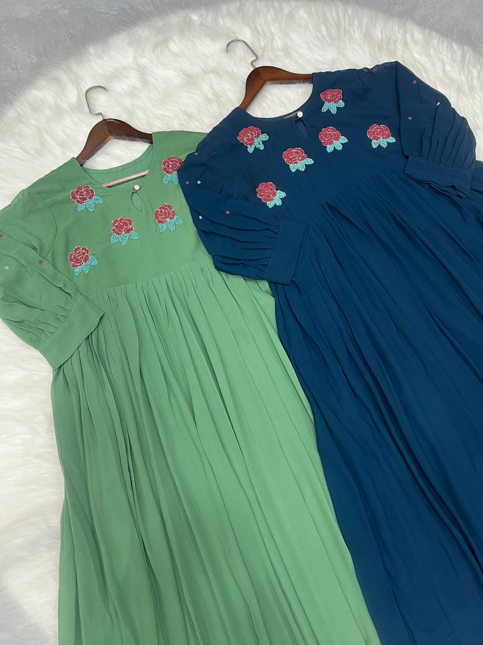 Georgette Dress with Khatli Maggam