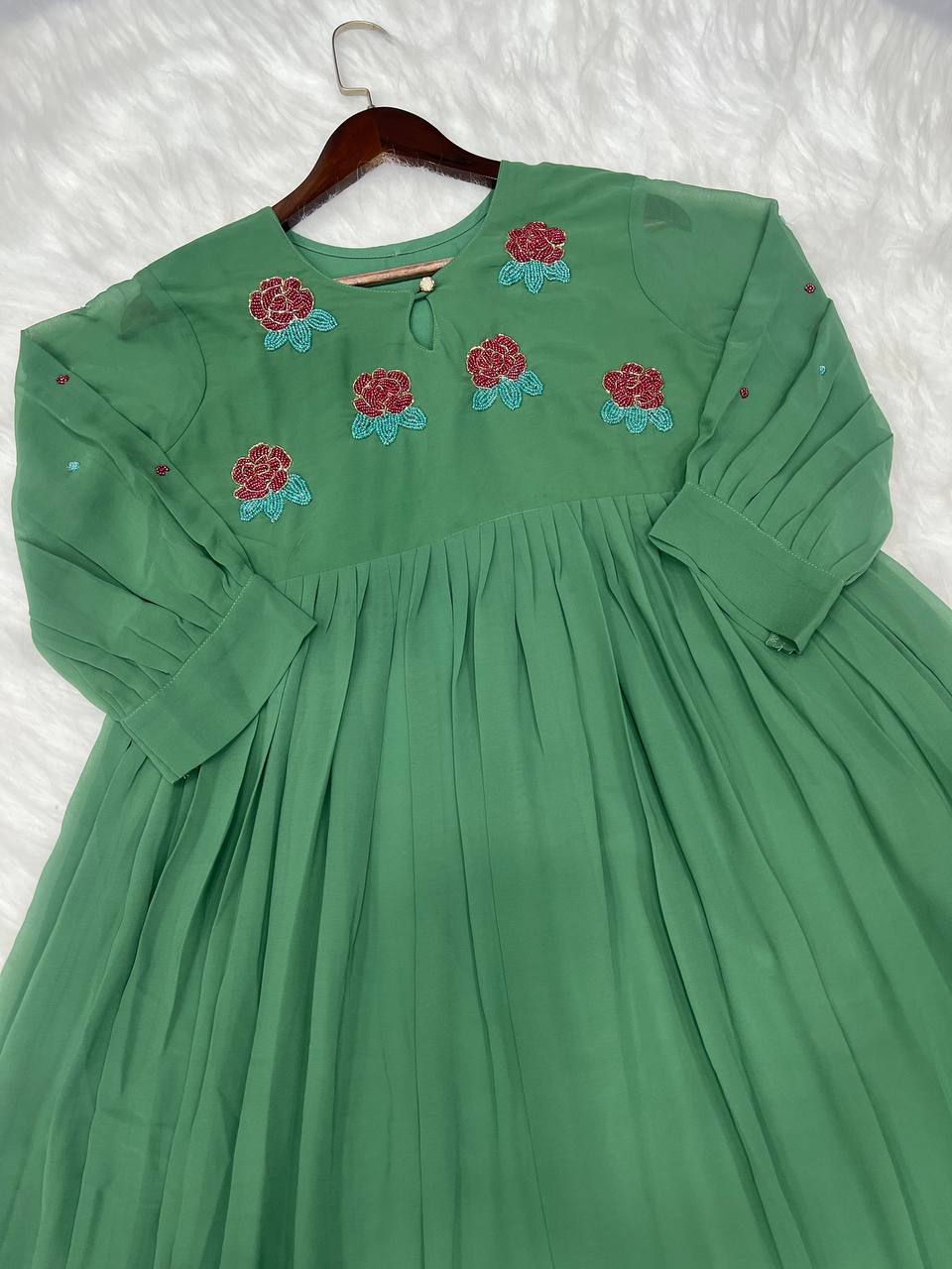 Georgette Dress with Khatli Maggam