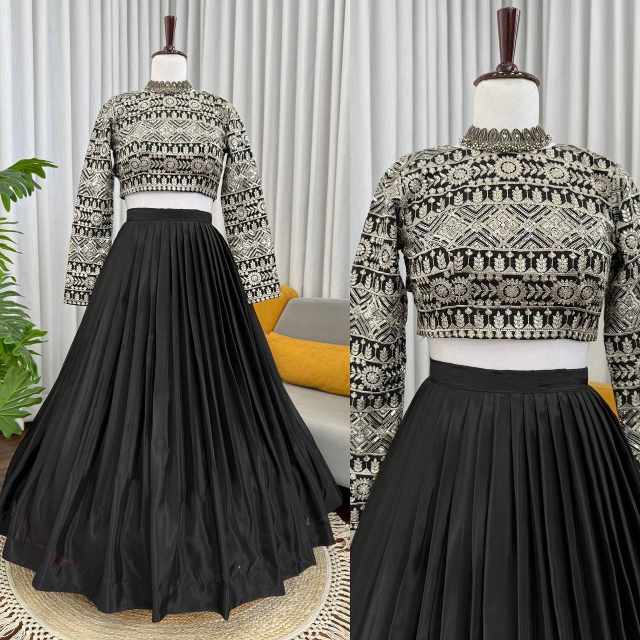 Tabby Organza Lehenga with 4-Meter Flair & Sequin Detailed Blouse