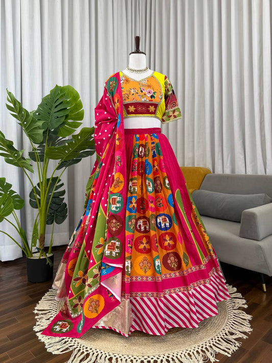 Lehenga Set with Digital Print & 4-Meter Flair