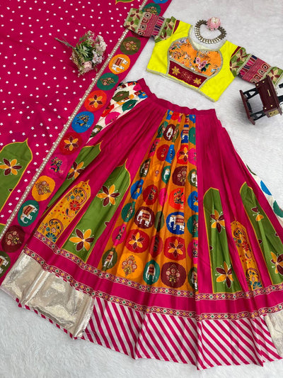 Lehenga Set with Digital Print & 4-Meter Flair