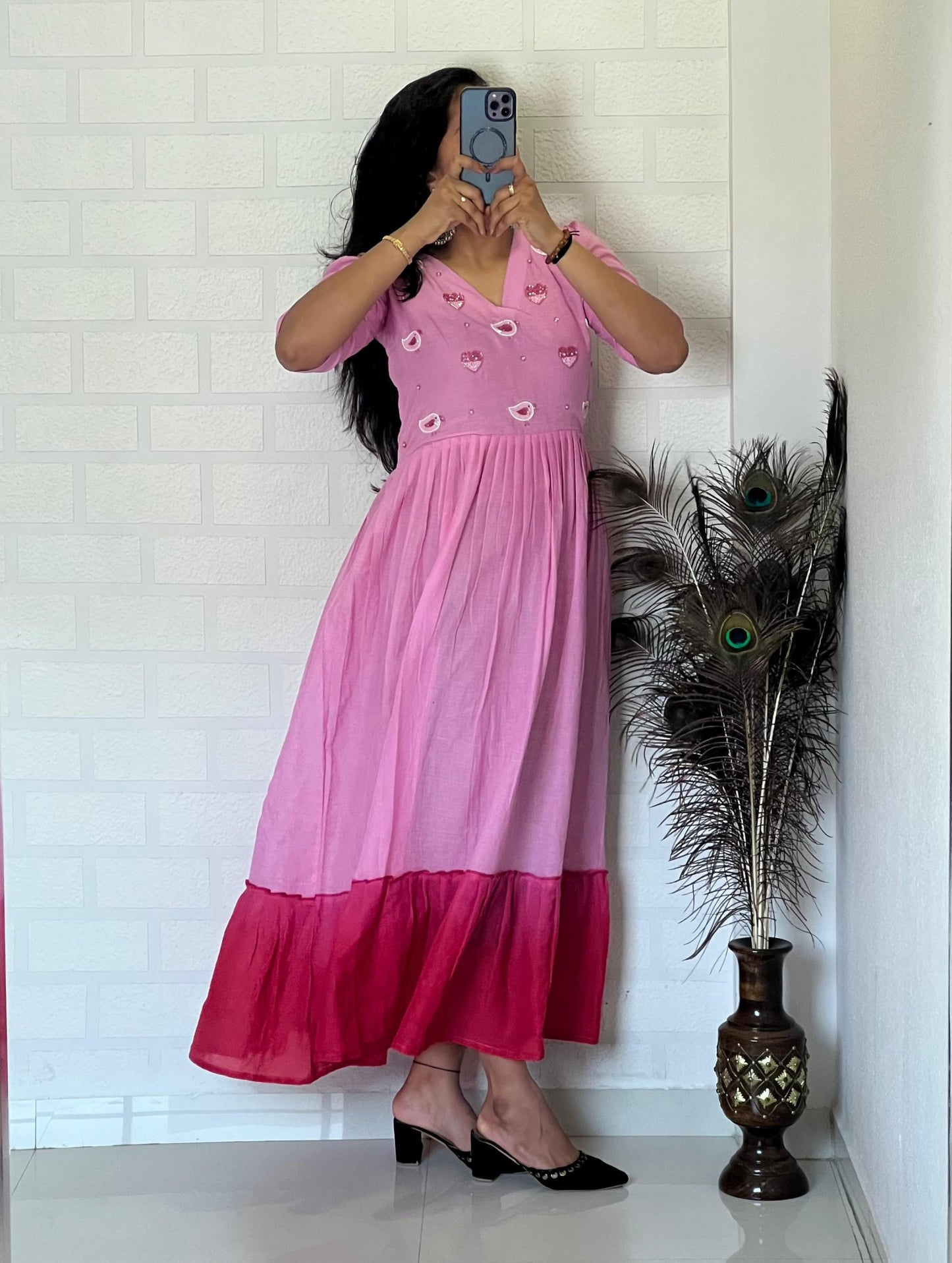 Pure Mul Mul Cotton Handwork Kurti