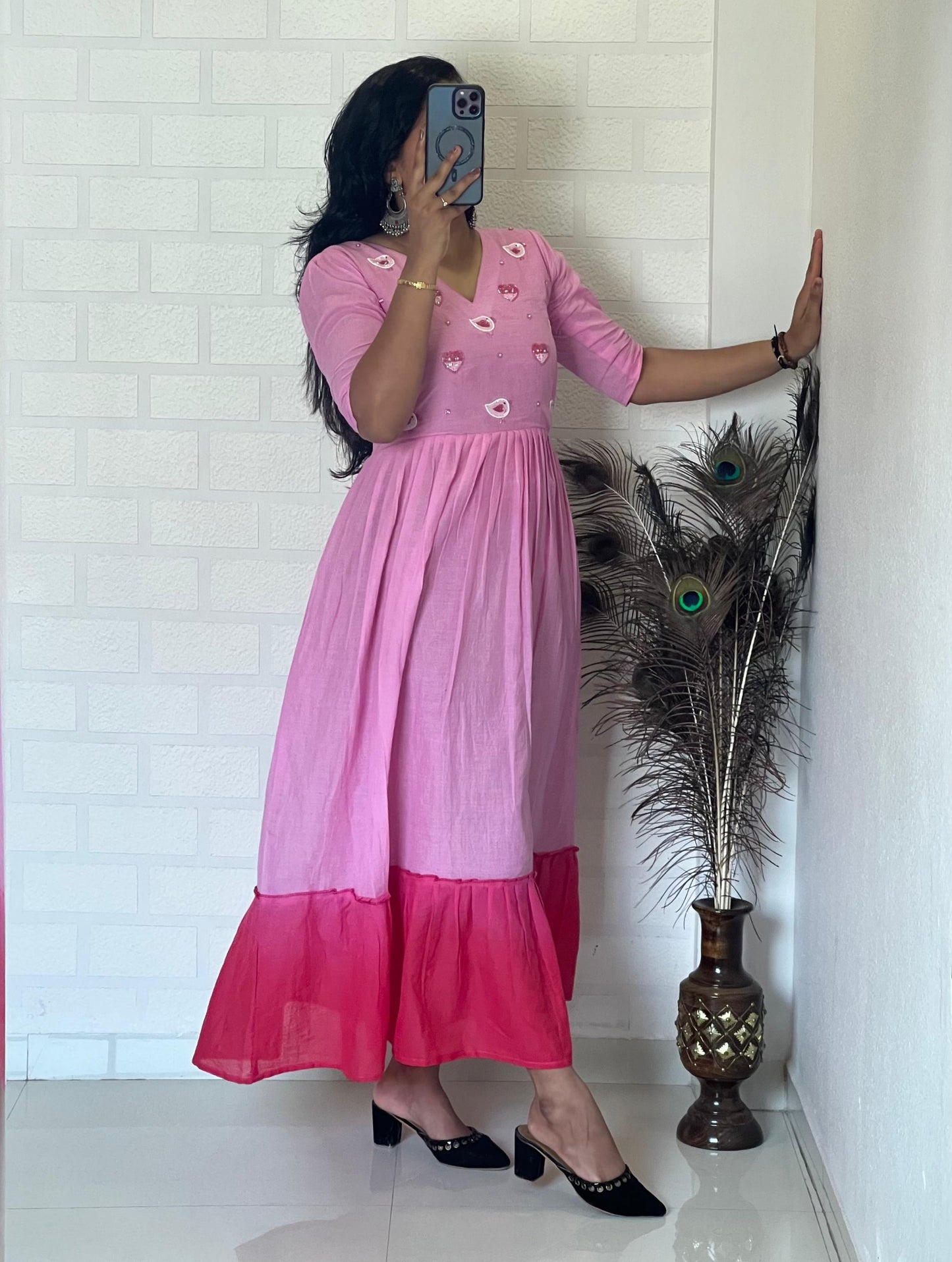 Pure Mul Mul Cotton Handwork Kurti