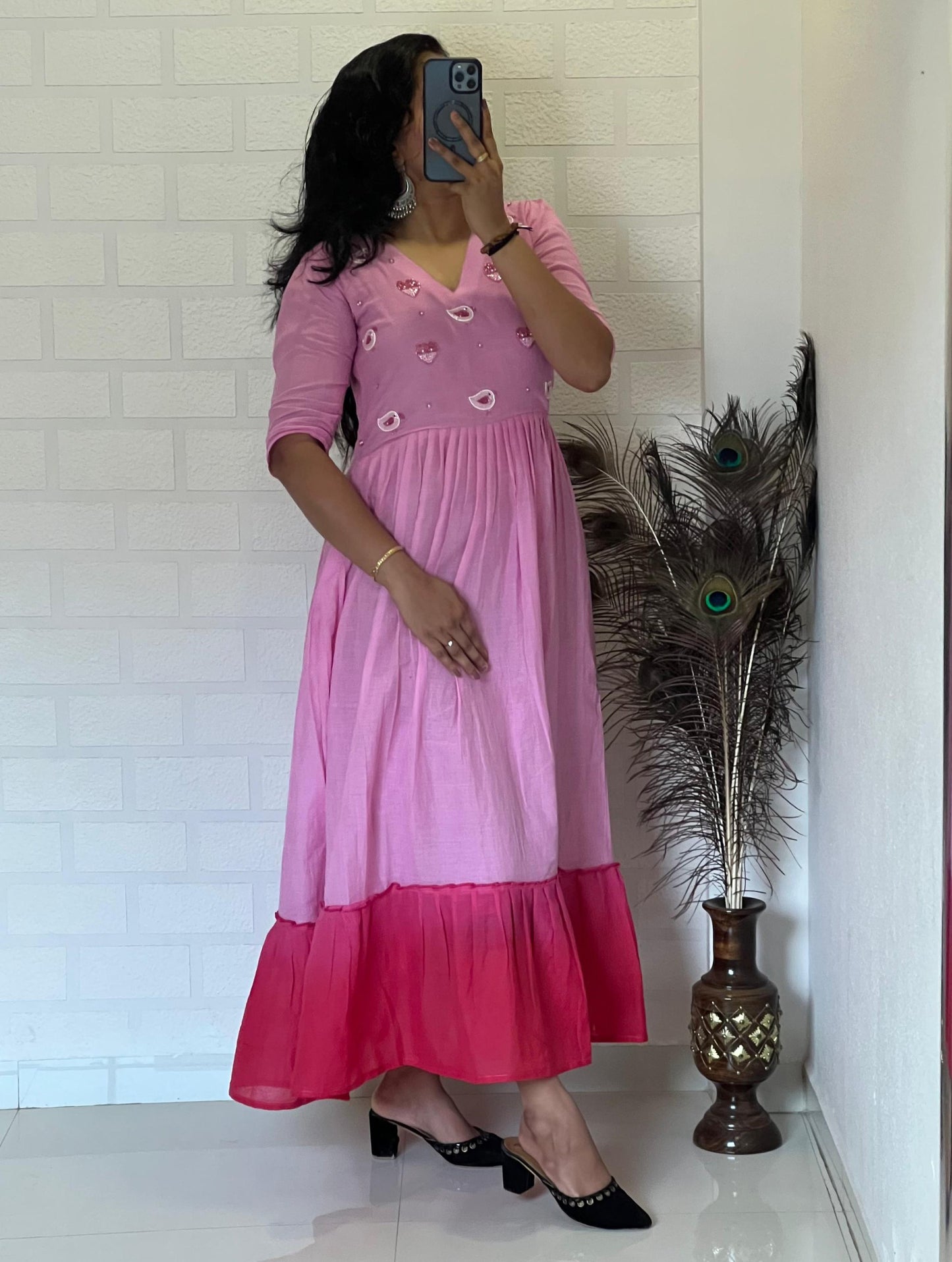 Pure Mul Mul Cotton Handwork Kurti