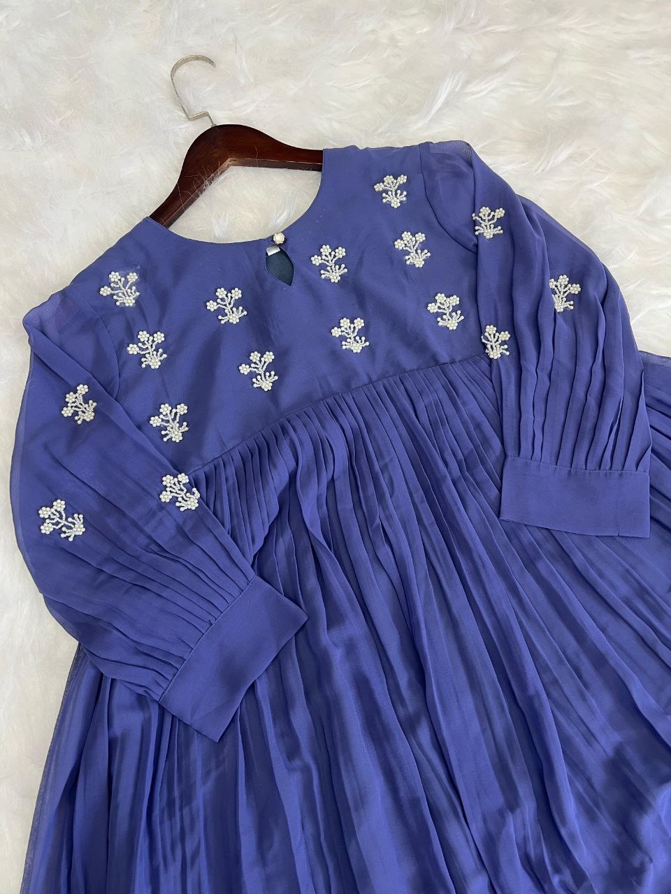 Georgette Dress with Khatli Maggam Handwork