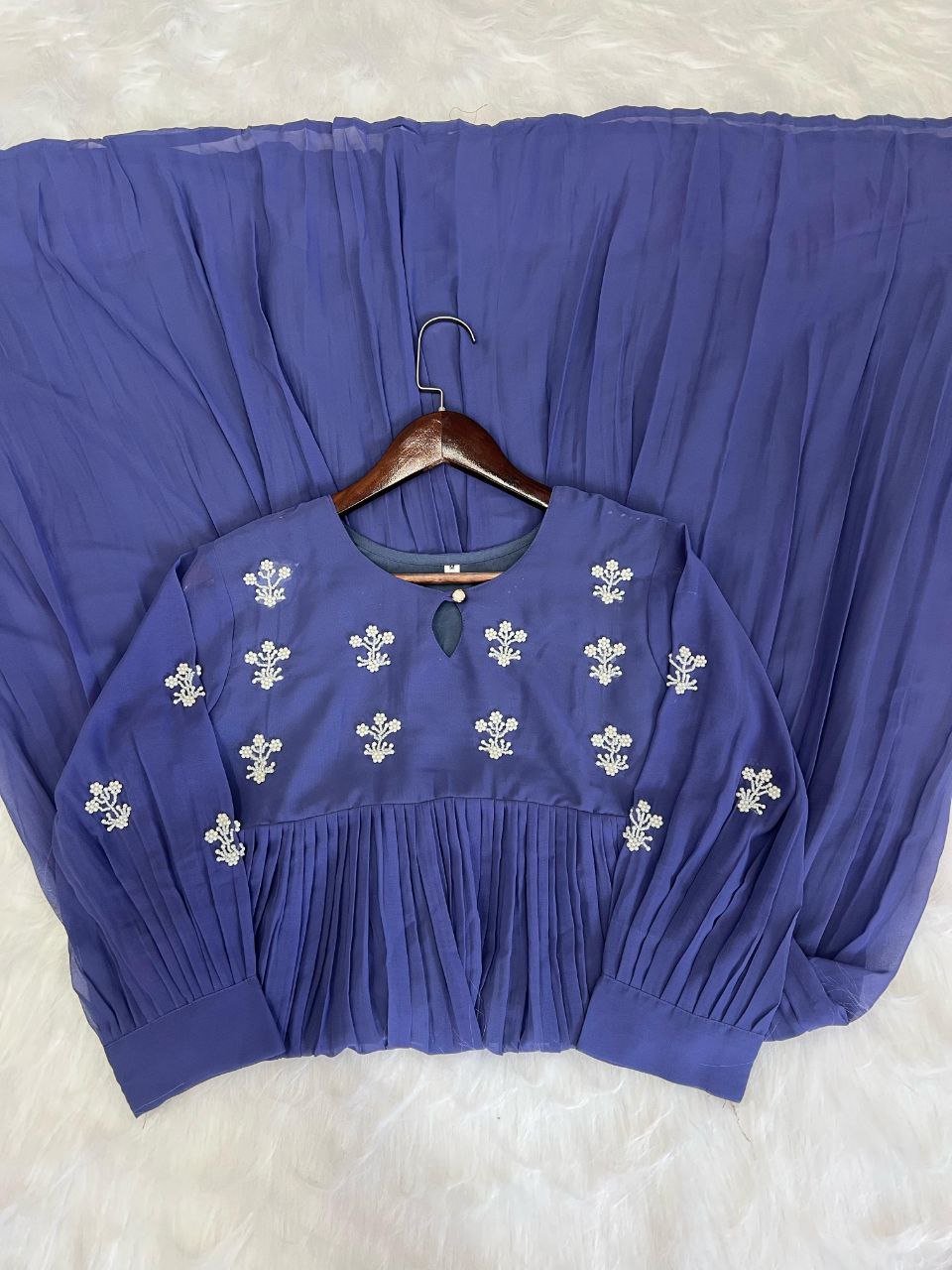 Georgette Dress with Khatli Maggam Handwork