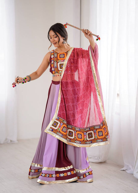 Heavy Rayon Lehenga Choli with Mirror Work & Digital Print Dupatta