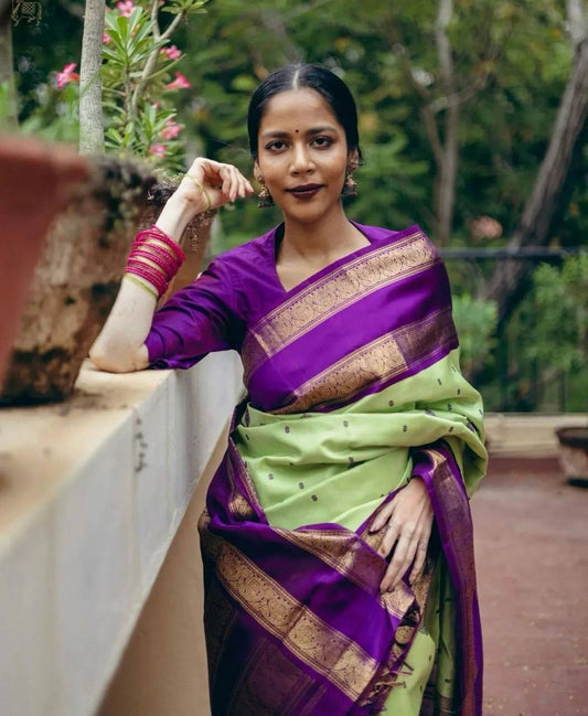 Silk Saree with Rich Pallu & All-Over Jacquard