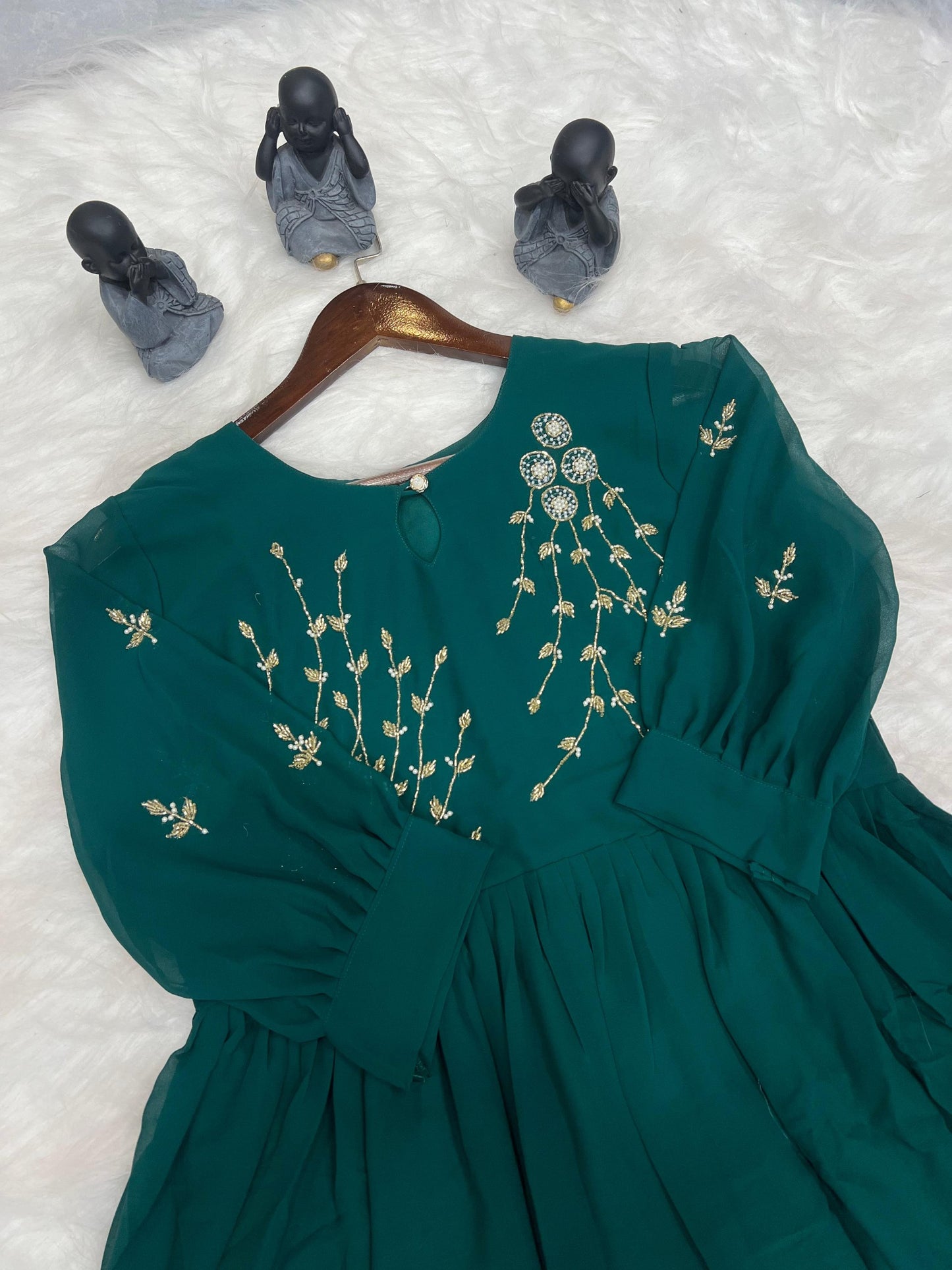 Blooming Georgette Dress with Khatli Maggam