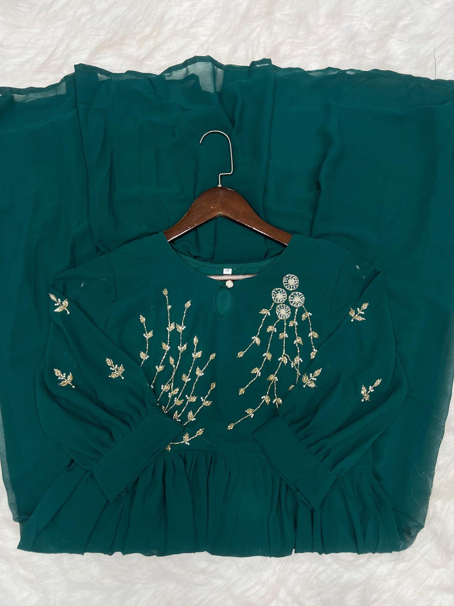 Blooming Georgette Dress with Khatli Maggam