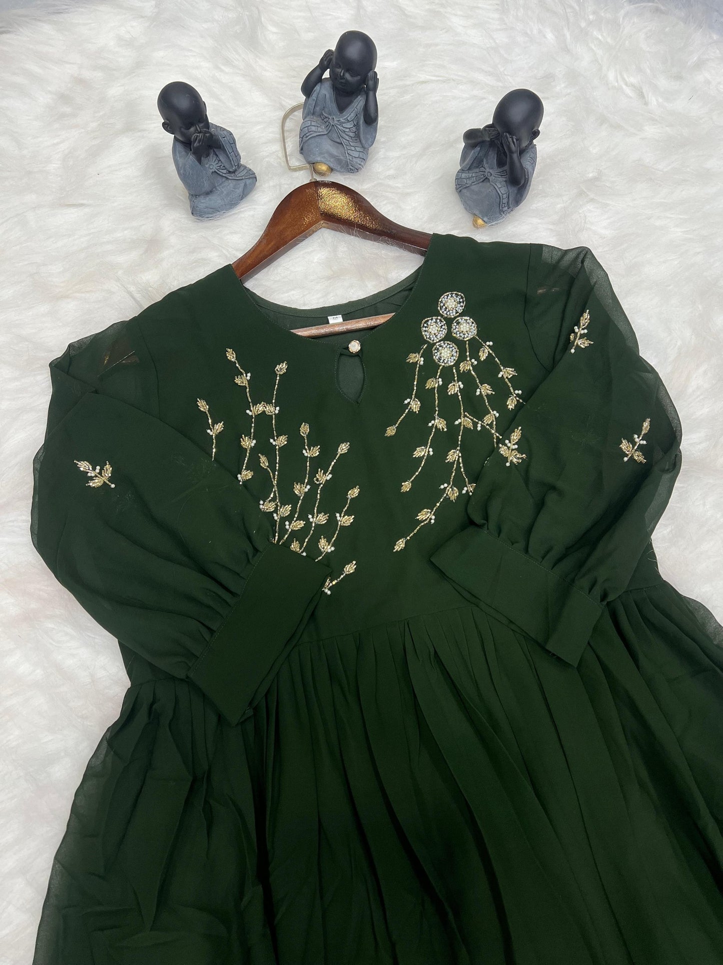 Blooming Georgette Dress with Khatli Maggam