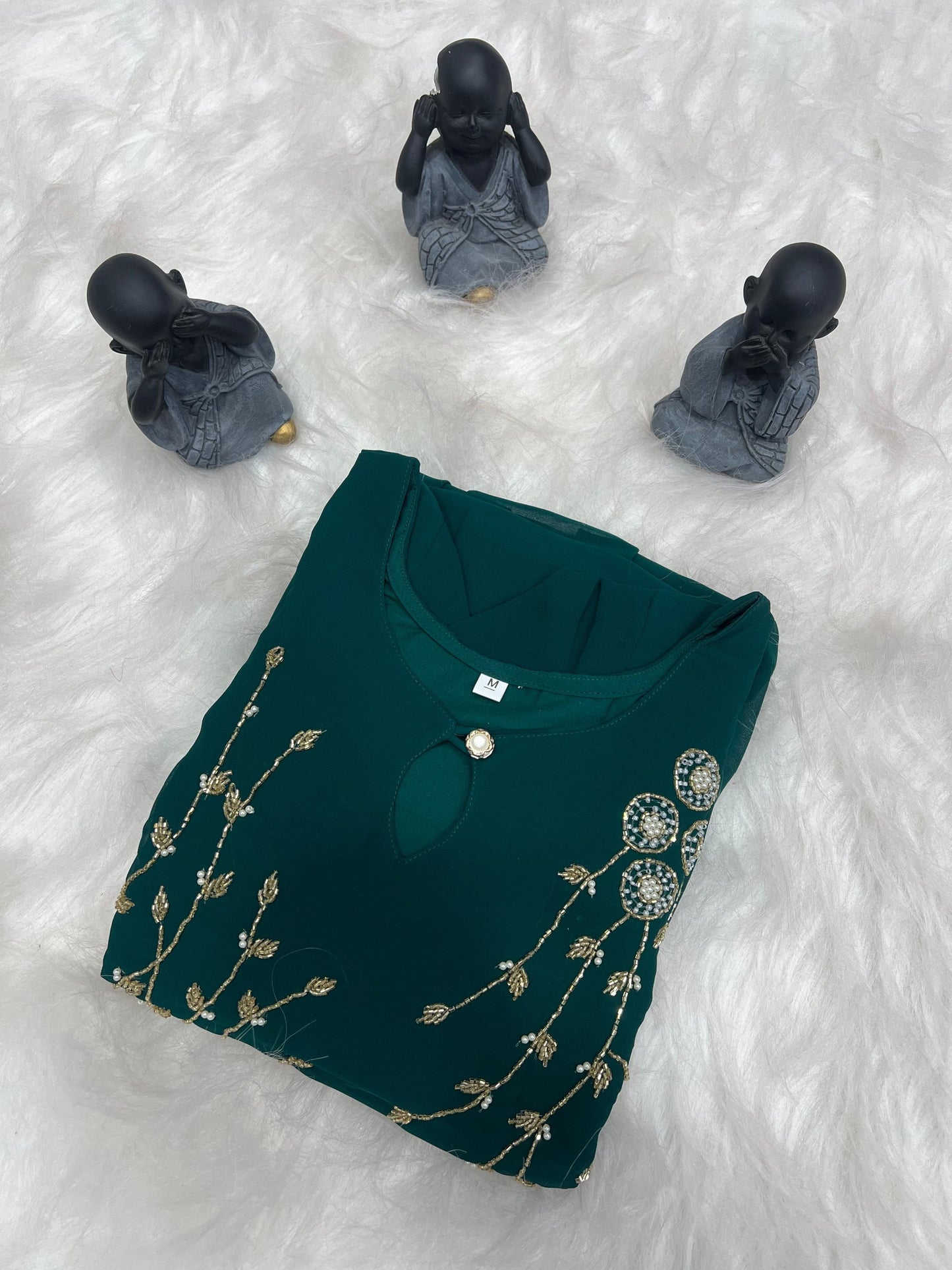 Blooming Georgette Dress with Khatli Maggam