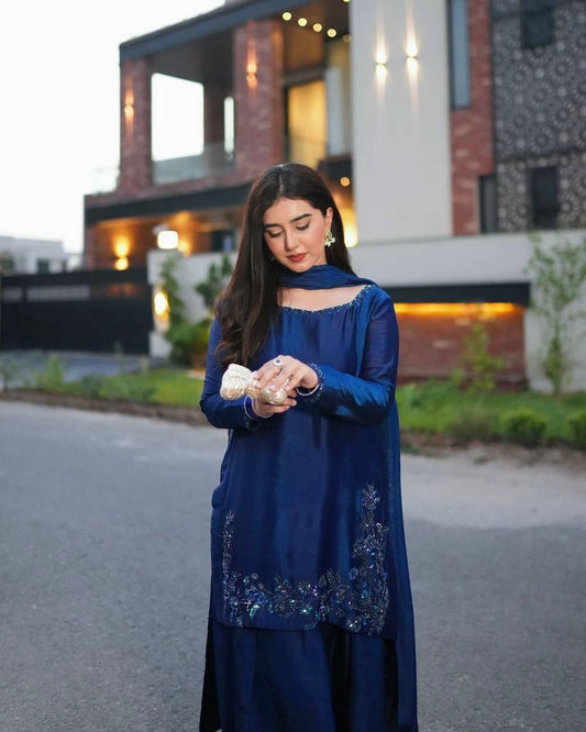 Suit Set with Farshi Salwar & Dupatta