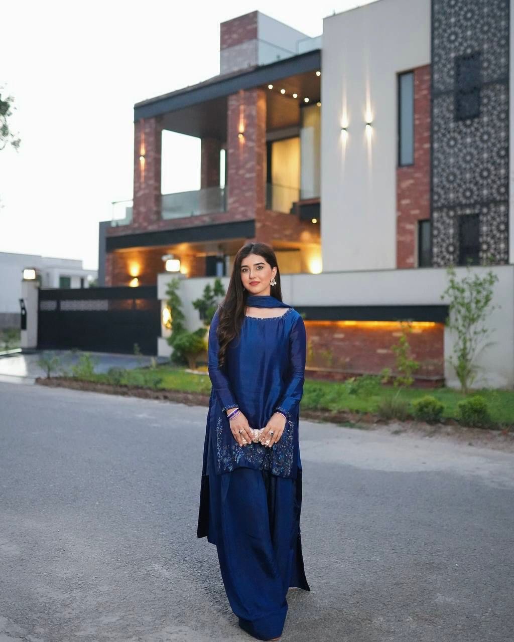 Suit Set with Farshi Salwar & Dupatta