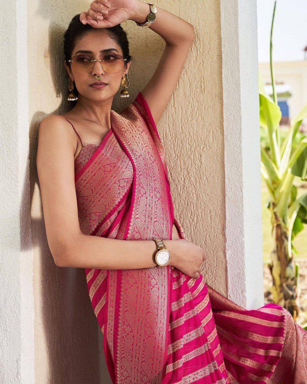 Silk Saree with Rich Pallu & Jacquard