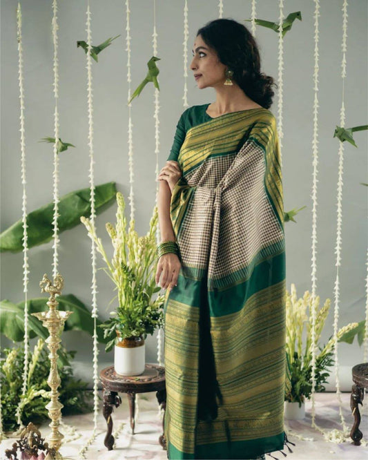 Silk Saree with Rich Pallu & All-Over Jacquard