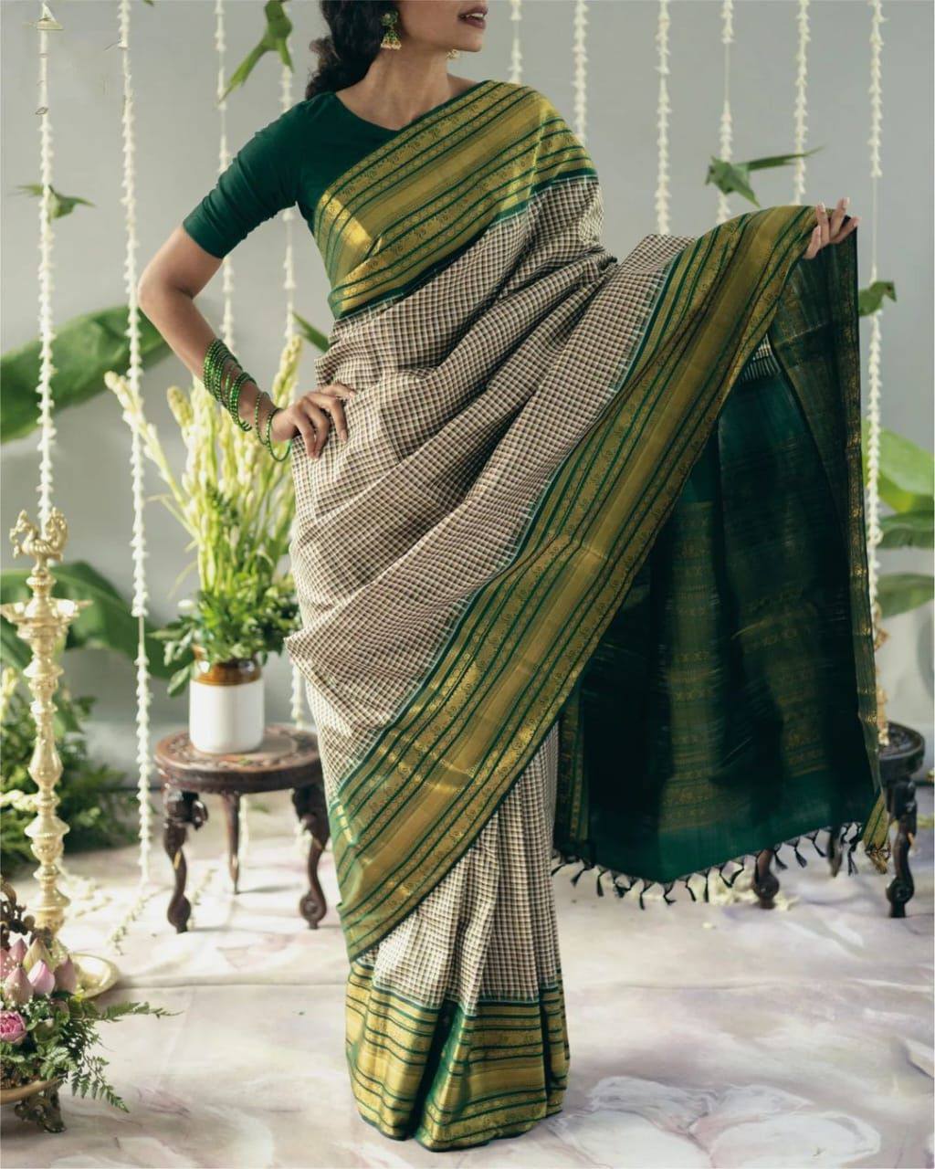Silk Saree with Rich Pallu & All-Over Jacquard