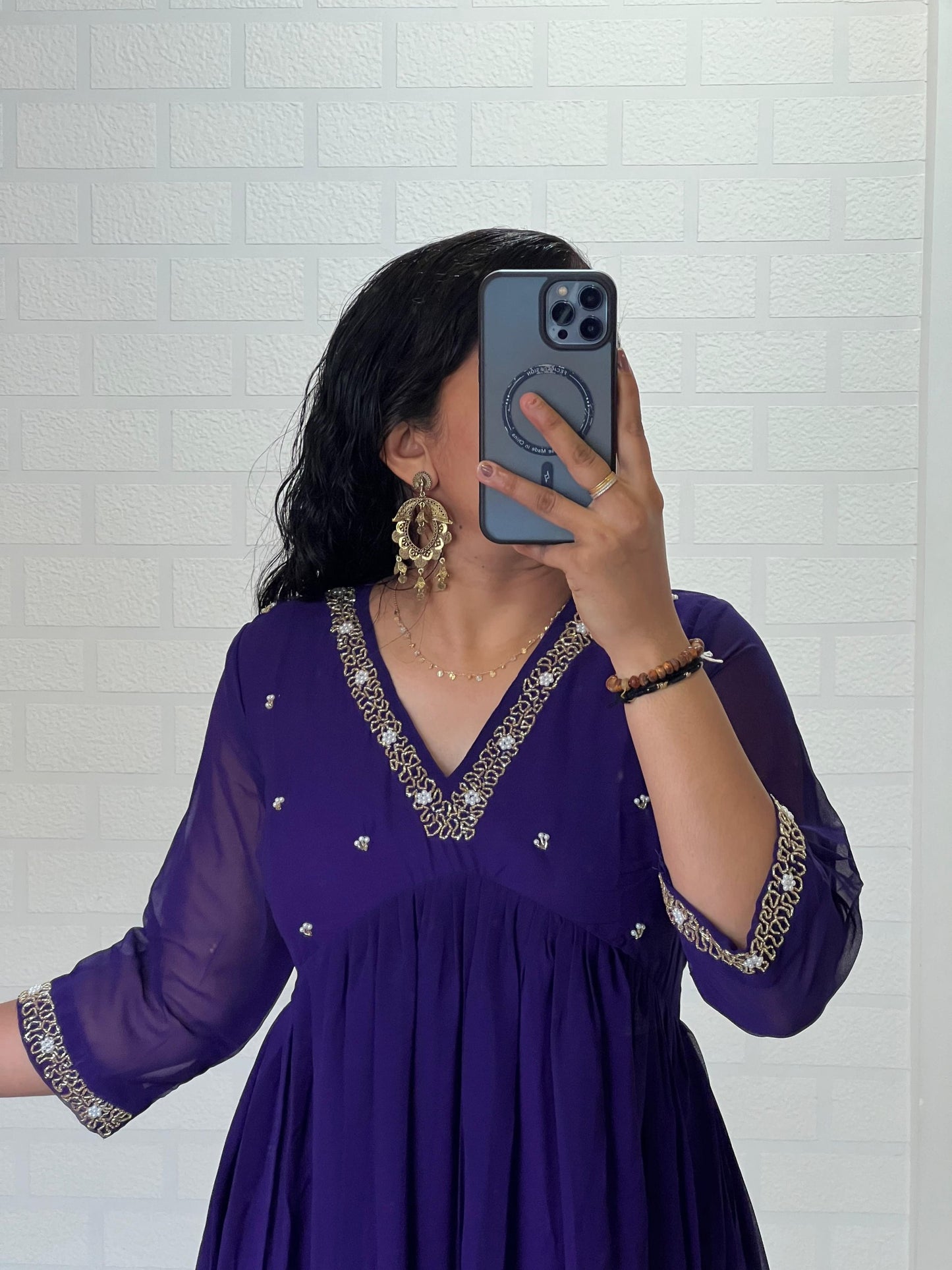 Georgette Dress with Khatli Maggam Handwork