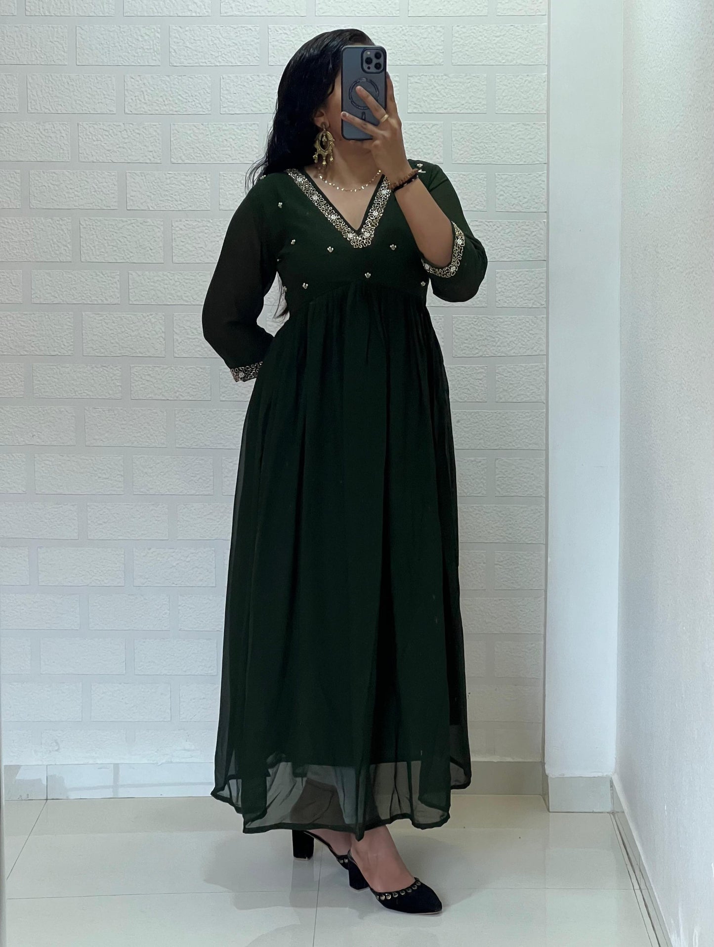 Georgette Dress with Khatli Maggam Handwork