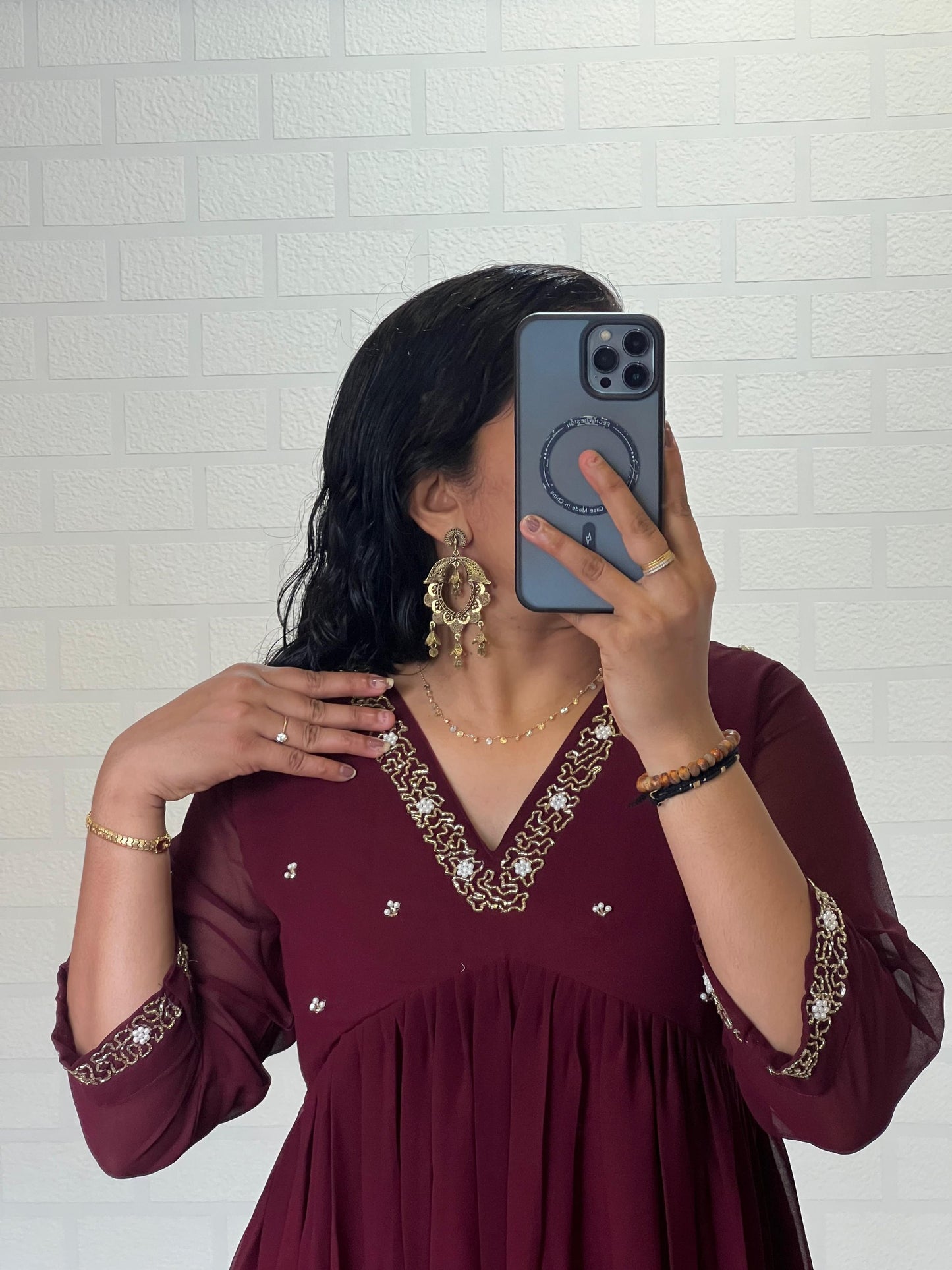 Georgette Dress with Khatli Maggam Handwork