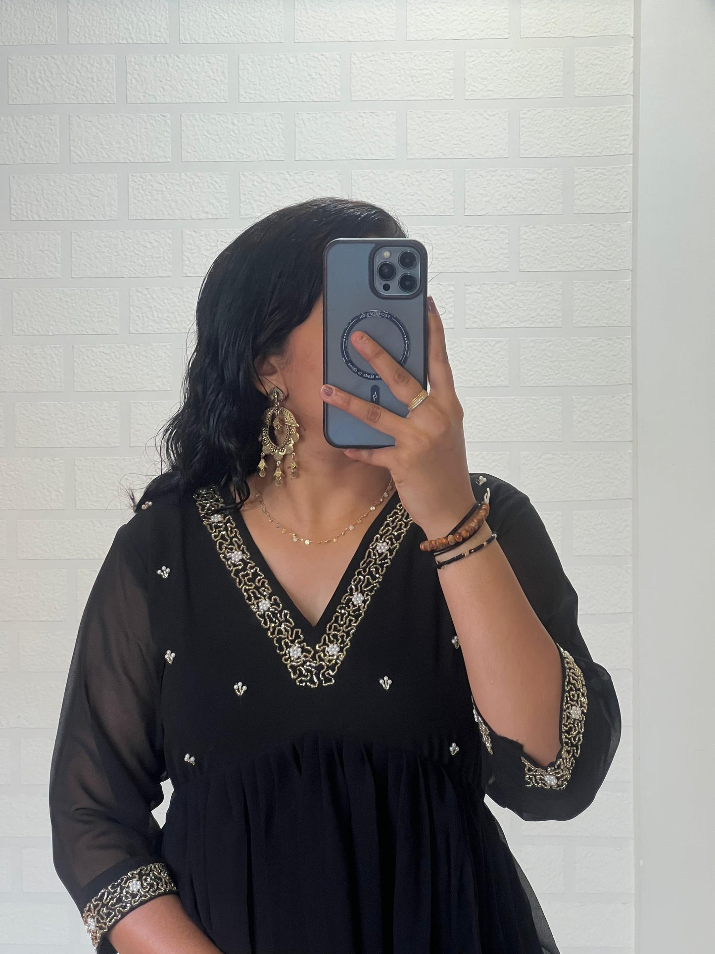 Georgette Dress with Khatli Maggam Handwork