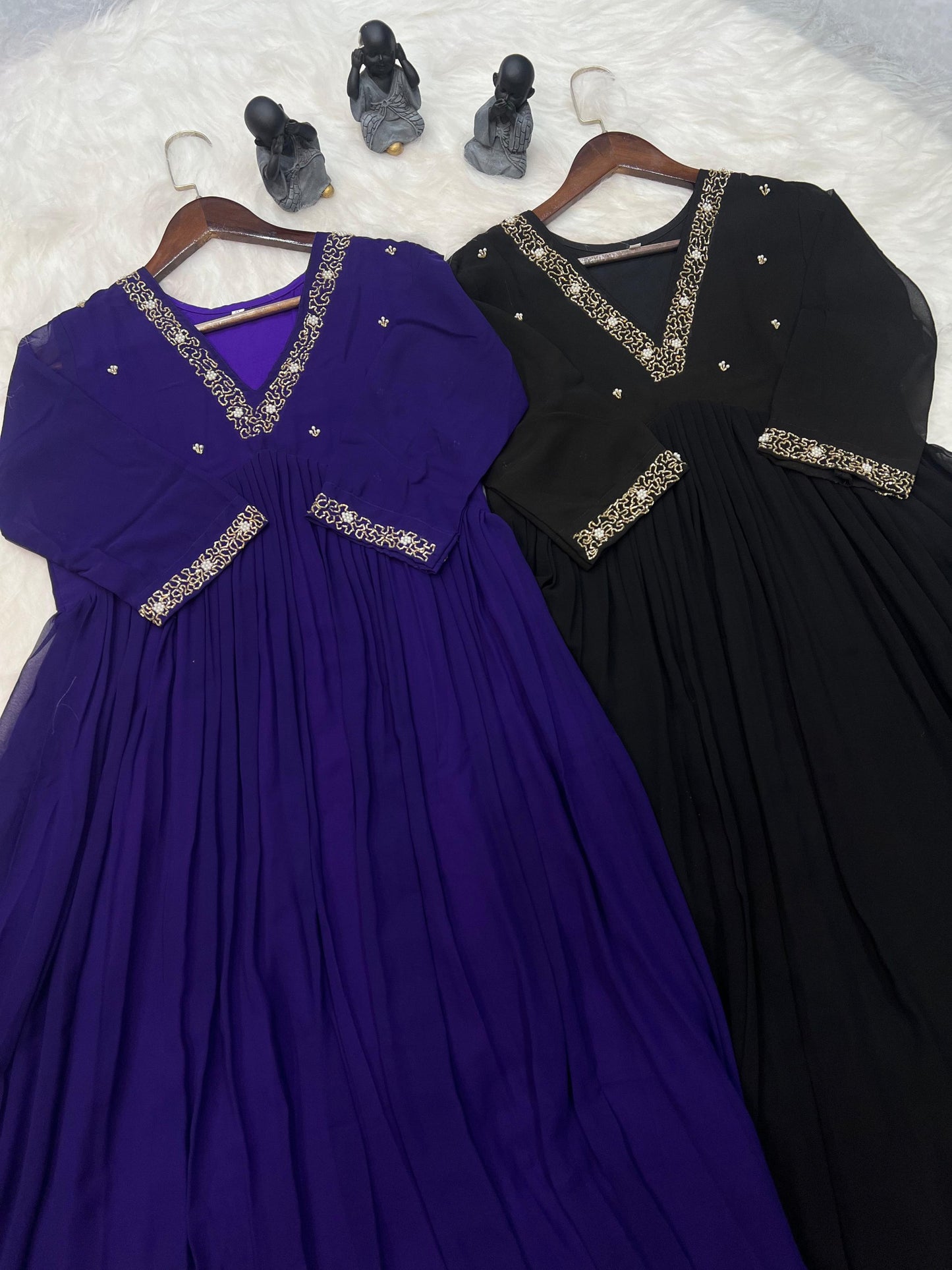 Georgette Dress with Khatli Maggam Handwork
