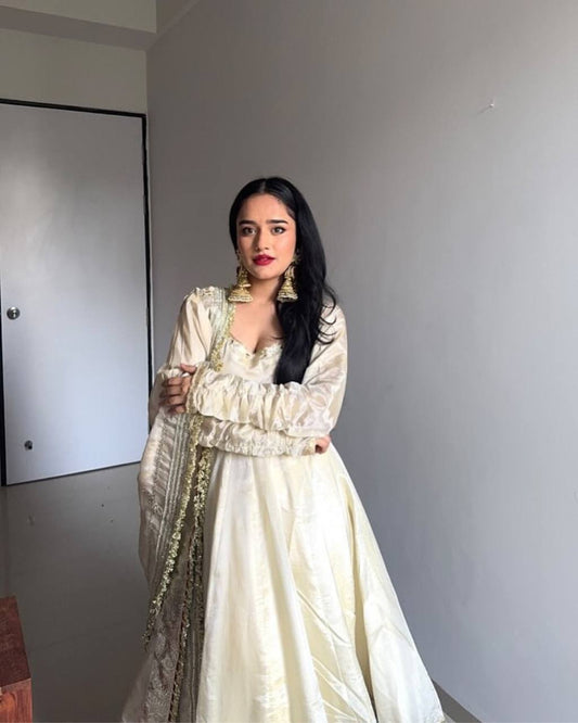 Chinon Thread & Sequin Work Suit Set with Dupatta and Pant
