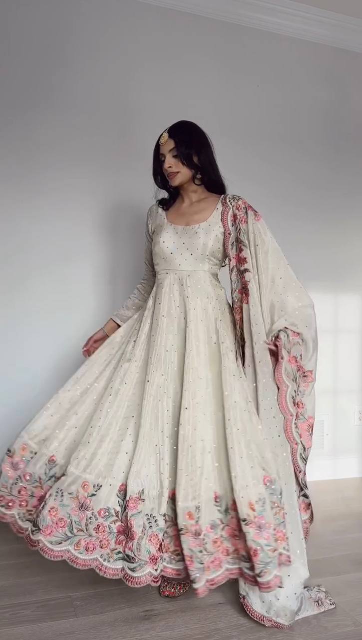 Sequin Work Suit Set with Dupatta