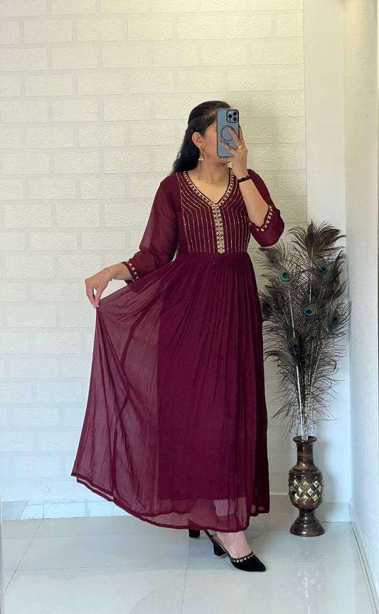 Georgette Dress with Handwork