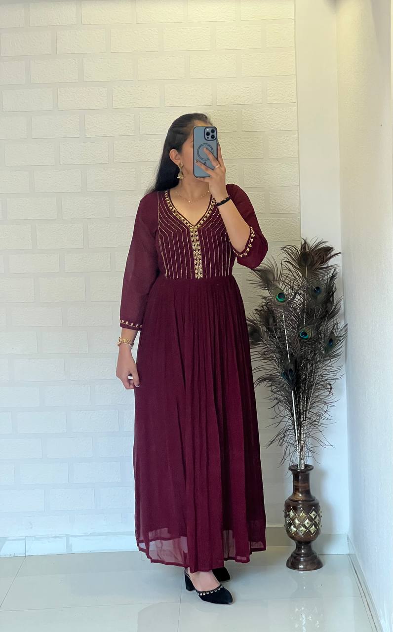 Georgette Dress with Handwork