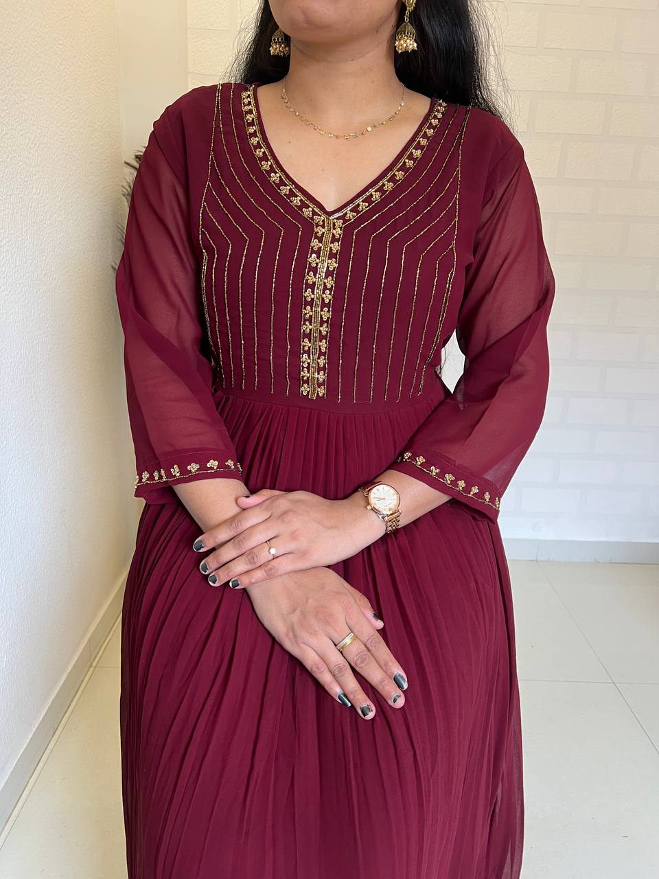 Georgette Dress with Handwork