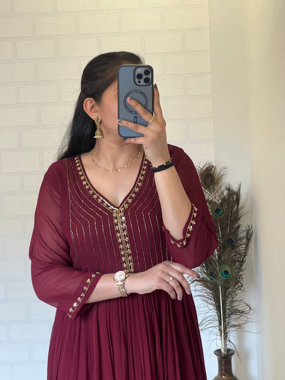 Georgette Dress with Handwork