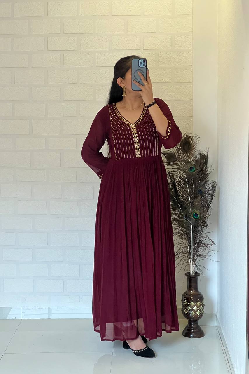 Georgette Dress with Handwork
