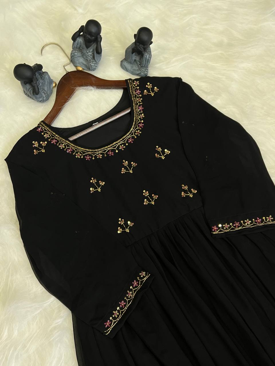 Dress with Khatli Maggam Handwork & Designer Sleeves