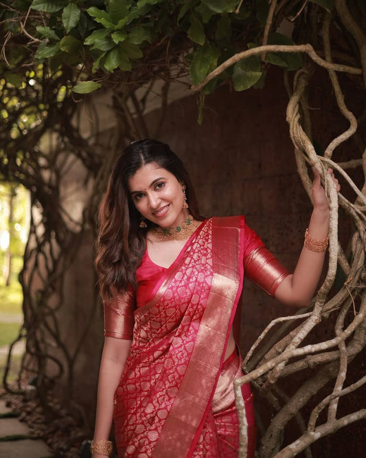 Silk Saree with Rich Pallu & All-Over Jacquard