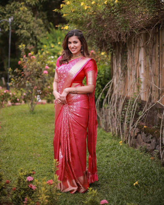 Silk Saree with Rich Pallu & All-Over Jacquard