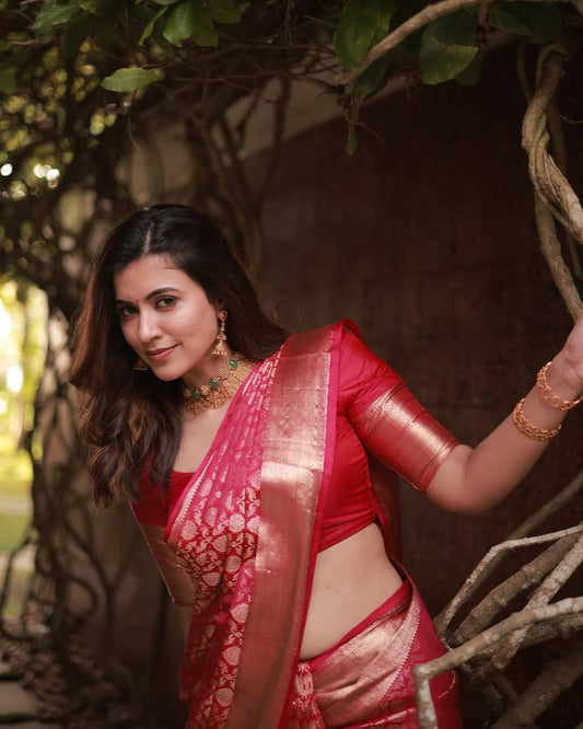 Silk Saree with Rich Pallu & All-Over Jacquard
