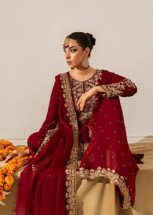 Georgette Plazo Suit Set with Rivet Moti & Sequin Work
