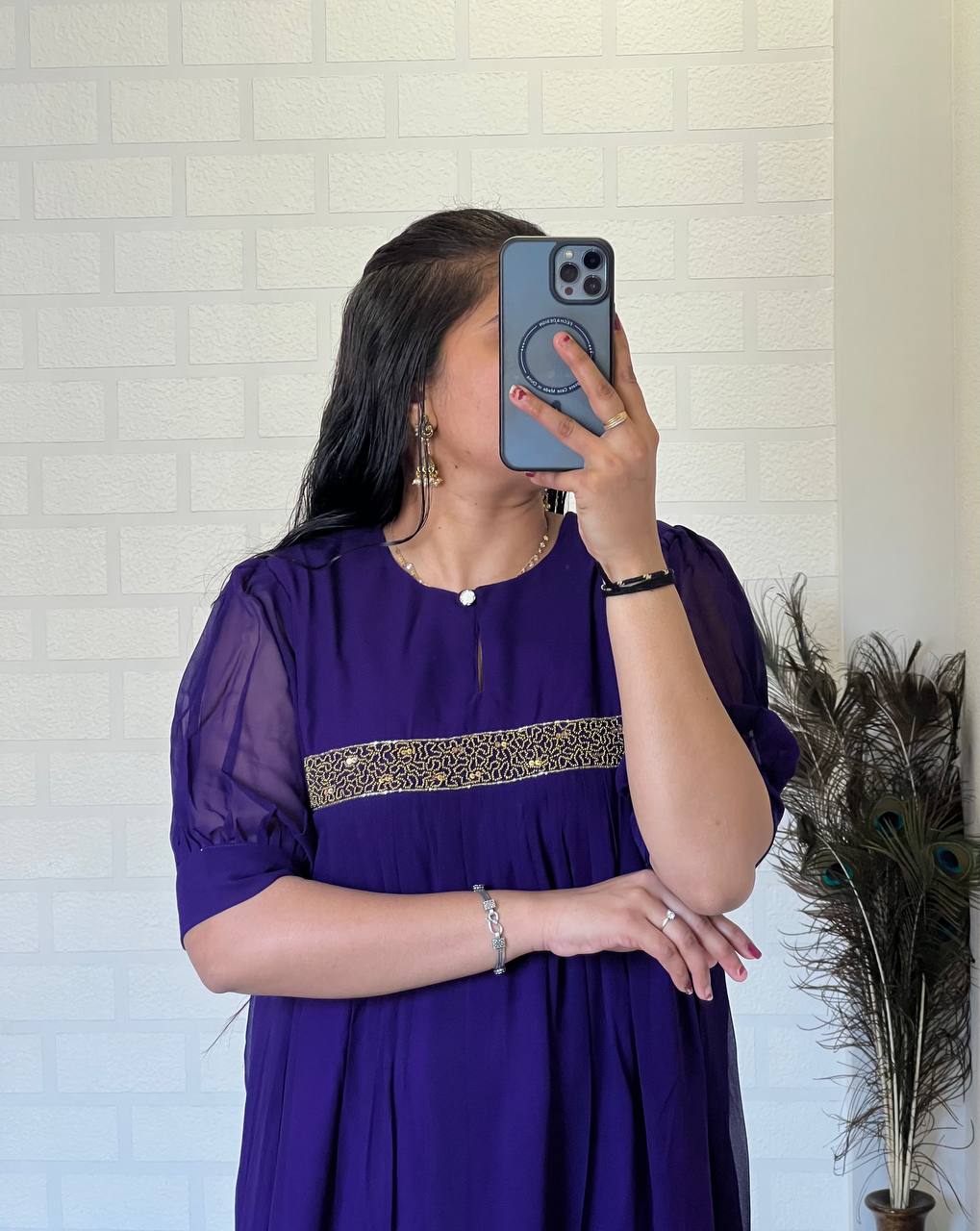 Georgette Dress with Khatli Maggam Handwork