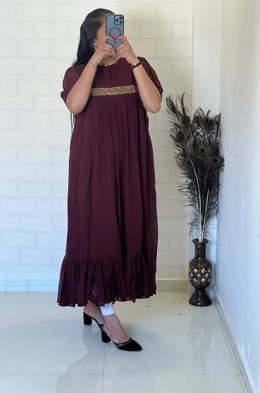 Georgette Dress with Khatli Maggam Handwork