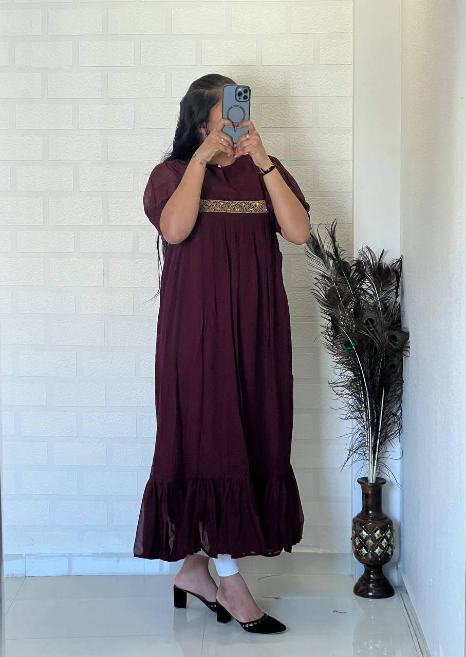 Georgette Dress with Khatli Maggam Handwork