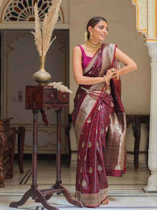 Silk Saree with Rich Pallu & All-Over Jacquard