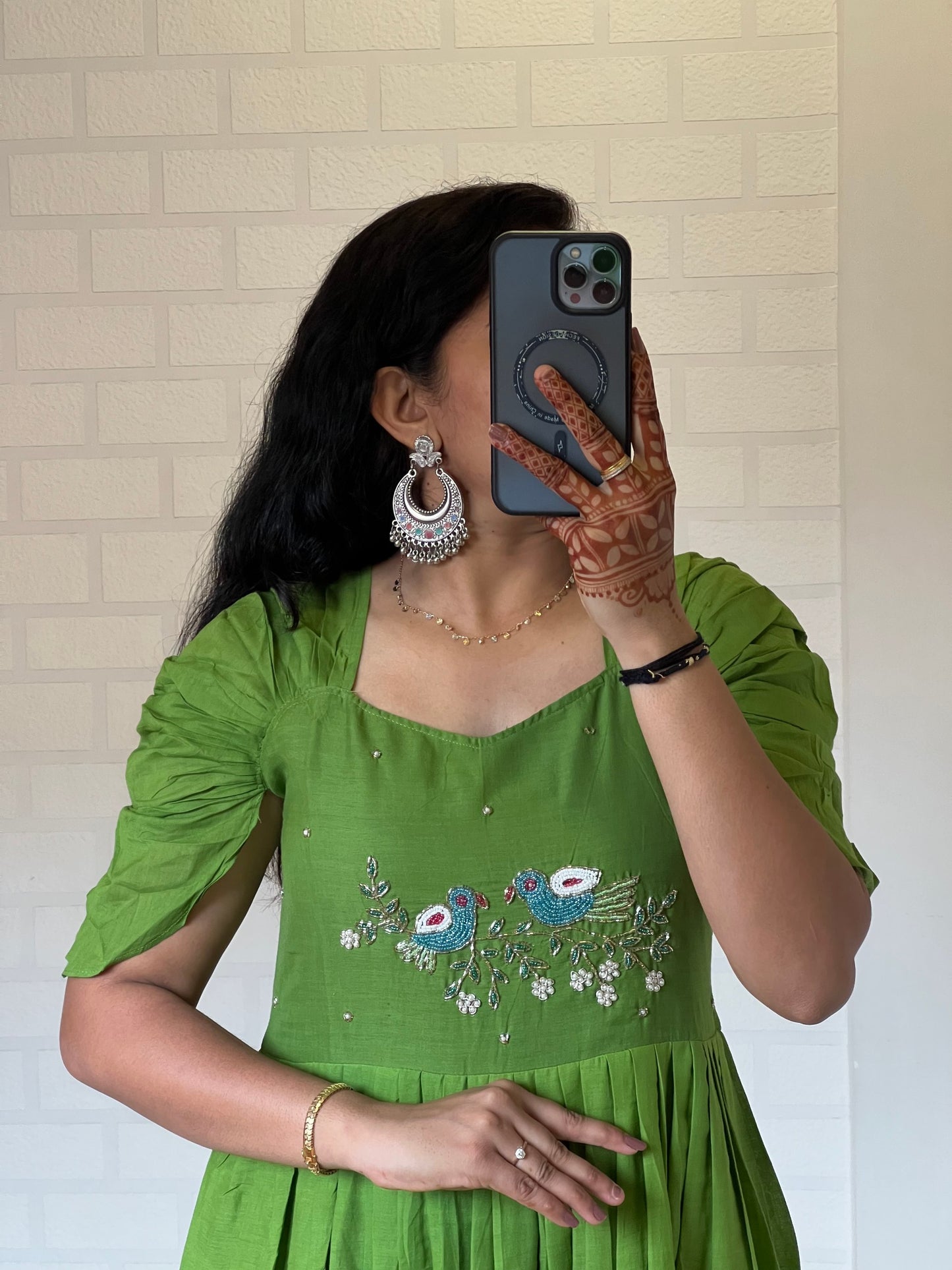 Pure Mul Mul Cotton Handwork Dress