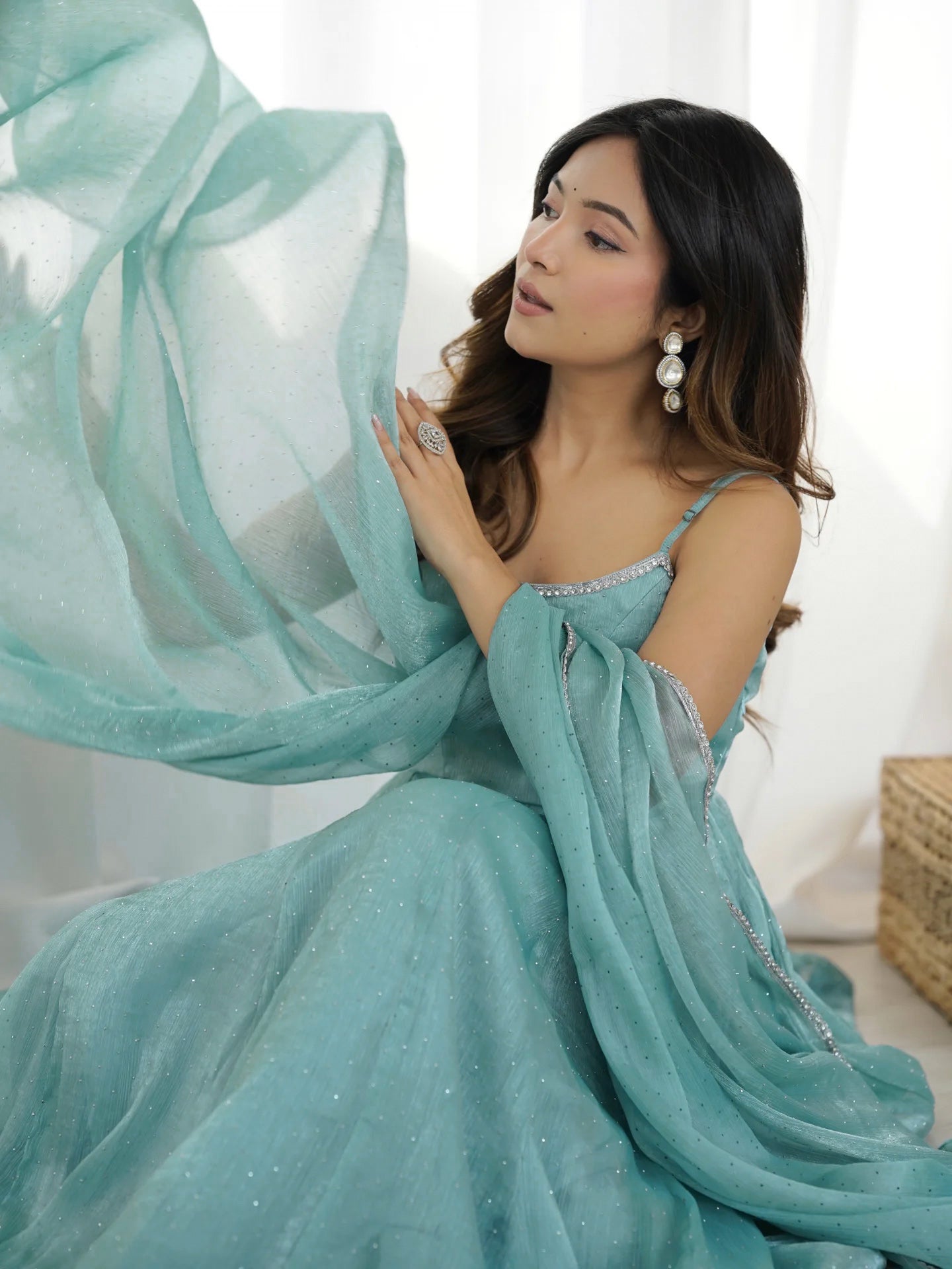 Royal Sirozki Anarkali Set in Crunchy Silk