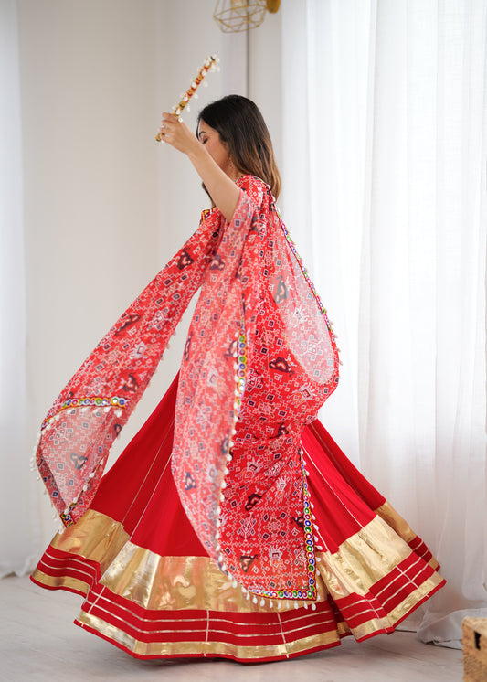 Flair Heavy Rayon Lehenga Choli with Gamthi Mirror Work