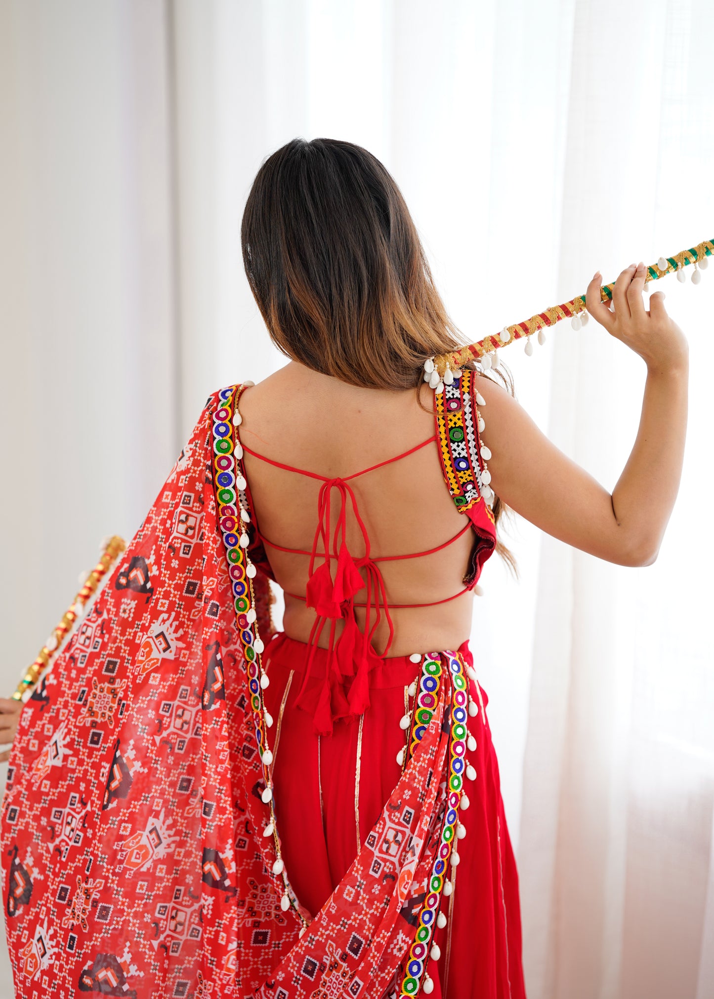 Flair Heavy Rayon Lehenga Choli with Gamthi Mirror Work
