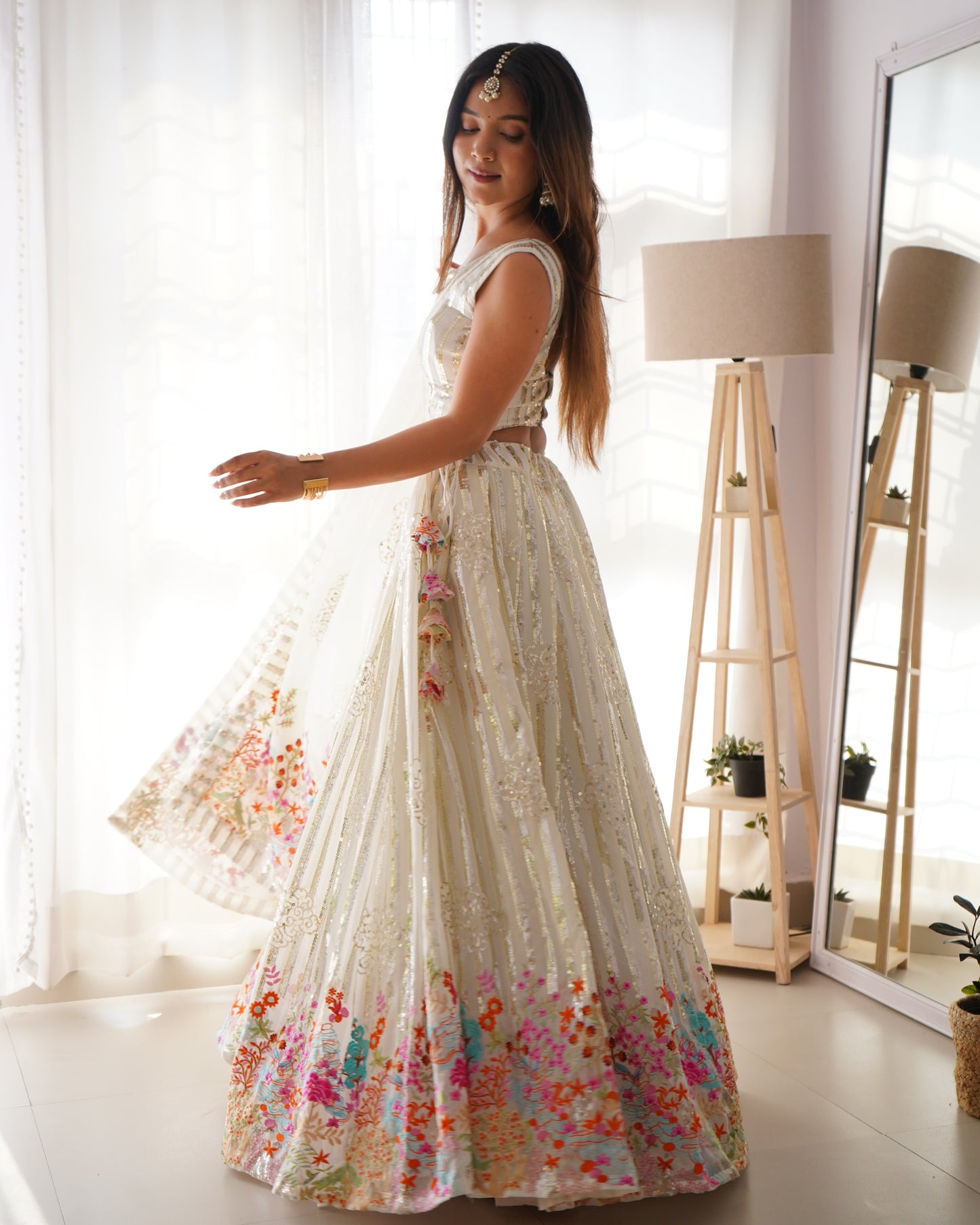 Georgette Lehenga Set with Sequin Embroidery
