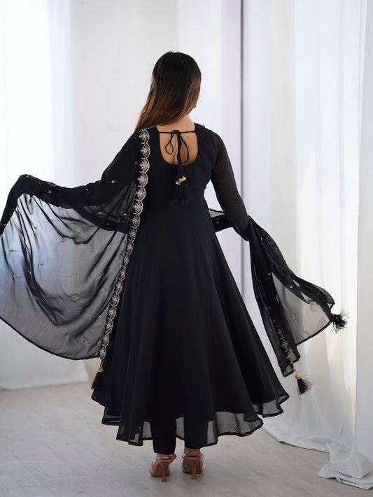 Georgette Anarkali Set with Heavy Embroidery