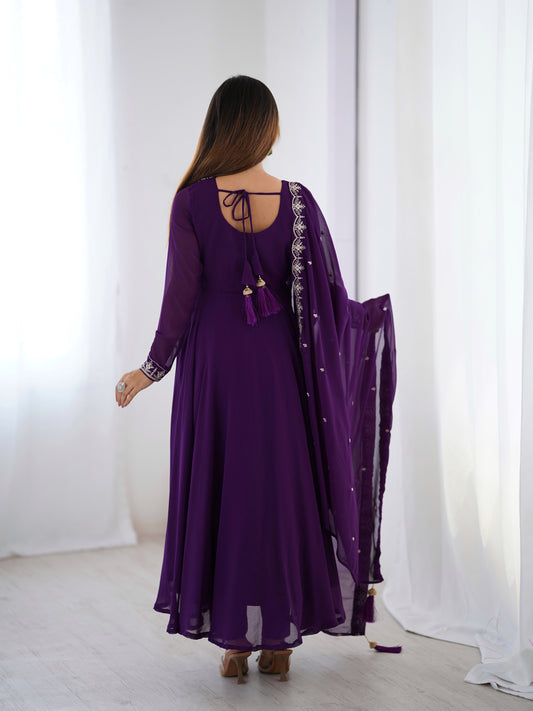 Georgette Anarkali Set with Heavy Embroidery
