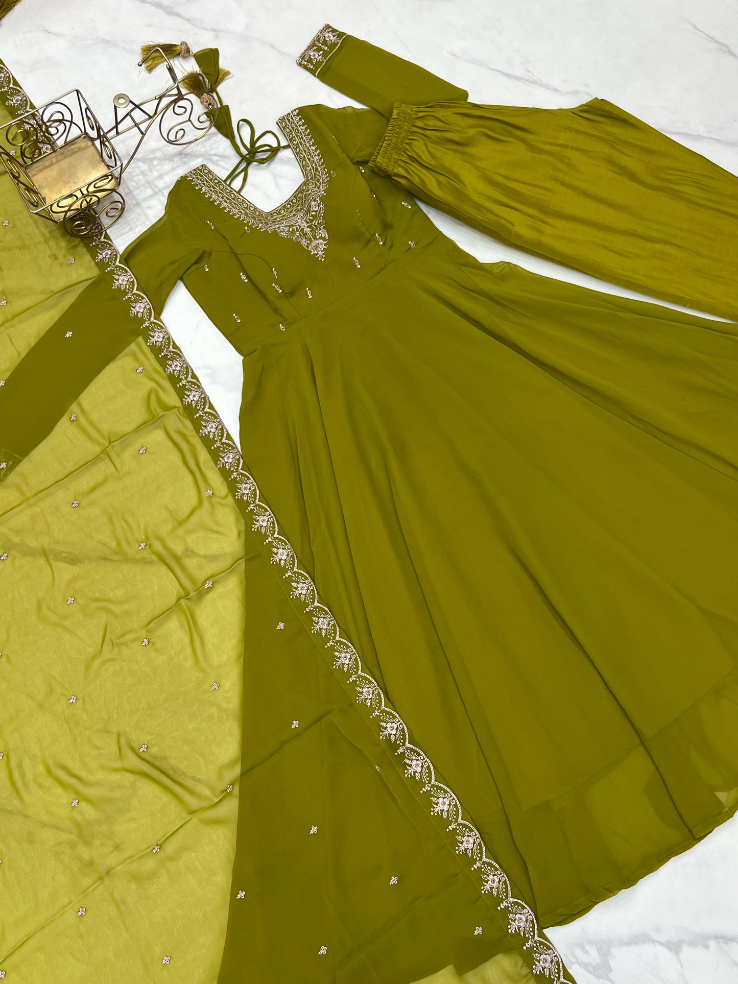 Georgette Anarkali Set with Heavy Embroidery